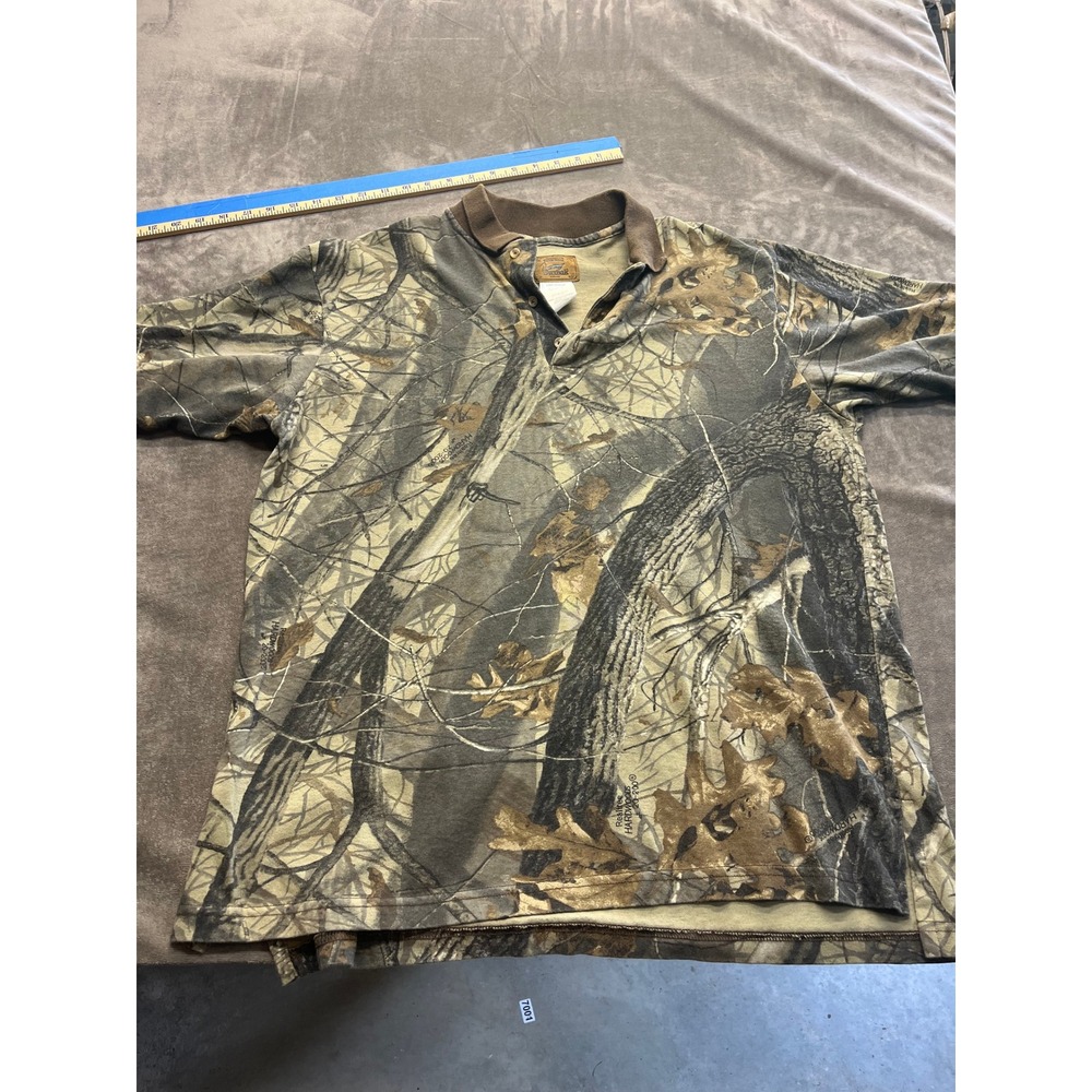 Duxbak Mens Realtree Hardwoods Camo Polo Shirt Large Short Sleeve  D56051HW‎